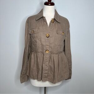 Orvis 100% linen Women's Brown Utility Jacket small